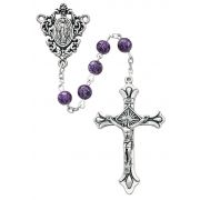 Purple Imm Heart Rosary -