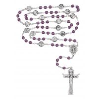 6mm Purple Stations Of The Cross Medals Rosary