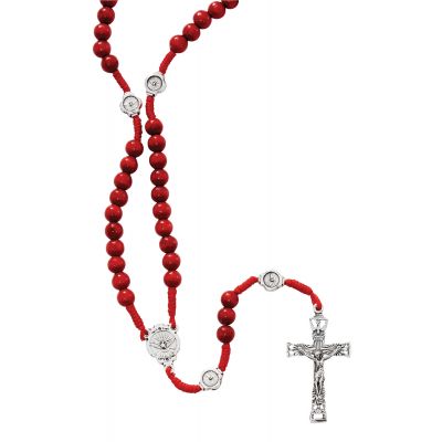 Red Wood Cord Holy Spirit Rosary 735365512164 - P265R