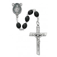 4x6 Mm Black Wood Rosary -