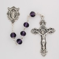 8mm Sun-cut Amethyst Rosary -