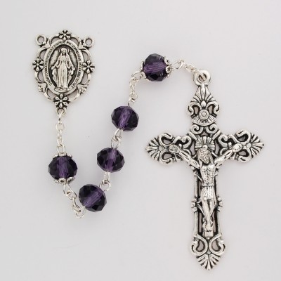 8mm Sun-cut Amethyst Rosary - 735365529964 - P361X
