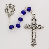 8mm Sun-cut Blue Rosary -