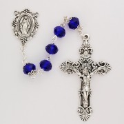 8mm Sun-cut Blue Rosary -