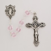 8mm Sun-cut Pink Rosary -