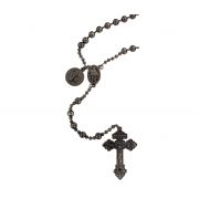 Gun Metal Plated Beads With A St. Benedict Rosary