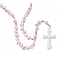 Kid's Pink Cross Rosary -