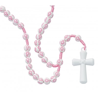 Kid s Pink Cross Rosary - 735365535279 - P375R