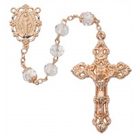 8mm Crystal Rose Gold Rosary