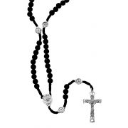 Black Wood Cord H.s. Rosary