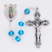 Aqua Crystal Guadalupe Rosary