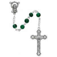 6mm Green Swirl Rosary