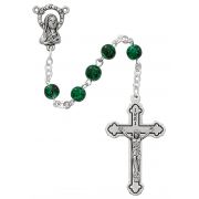 6mm Green Swirl Rosary -