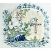Blue Swirl Rosary W/pouch