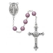 Purple Pearl Rosary, Carded