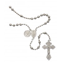 Silver Plated St. Bend Rosary