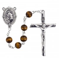 8mm Brown Wood Sacred Heart