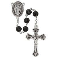 8mm Black Carved Mirac. Boxed