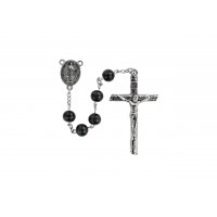 8mm Black Carved St Ben Carded