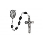 Black Wood Rosary Carded