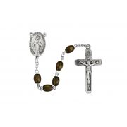 Brown Wood Rosary Carded
