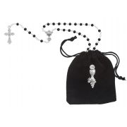 Black Bag,rosary And Pin Set