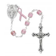 7mm Pink Capped Cancer Rosary