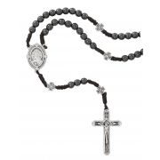 6mm Hematite Sacred Heart Rosary