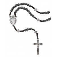 6mm Hematite Corded Sacred Hea
