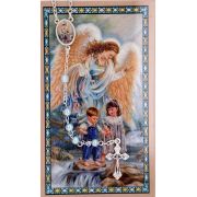 Blue Rosary & Prayer Card