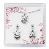 Silver Angel Earring & Pendant