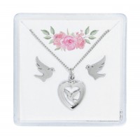 Silv Holy Spirit Earr & Neckla