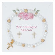 Gp Pearl Bracelet & Earr Set