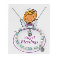 Mult Pearl Bracelet & Angel Pn