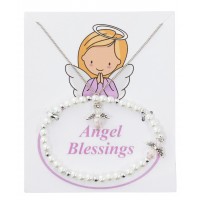 Pearl Angel Brac & Pendant Set