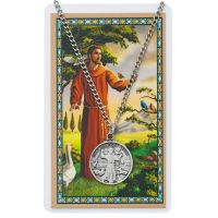 Saint Francis Medal, Prayer Card Set w/24 inch Chain