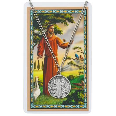 Saint Francis Medal, Prayer Card Set w/24 inch Chain 735365589999 - PSD2514FR