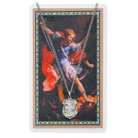 Saint Michael Medal, Prayer Card Set w/18 inch Chain