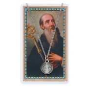 Saint Benedict Pewter Medal/24in. Chain/Prayer Card Set