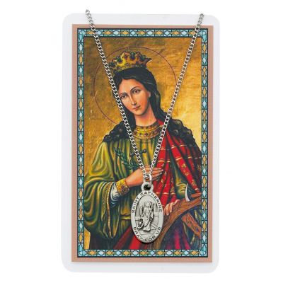 Saint Catherine Medal, Prayer Card Set 735365270873 - PSD500CT