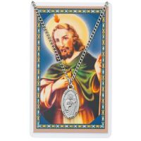 Saint Jude Medal, Prayer Card Set w/24 inch Chain