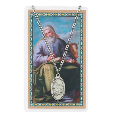 Saint Luke Pewter Medal/24" Chain/Prayer Card Set 735365509911 - PSD550LK