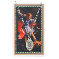 Saint Michael Medal, Prayer Card Set w/24 inch Chain