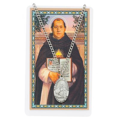 Saint Thomas Aquinas Medal, Prayer Card Set 735365271146 - PSD550TQ