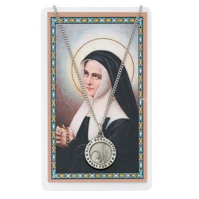 Saint Bernadette Medal, Prayer Card Set 735365496402 - PSD600BD