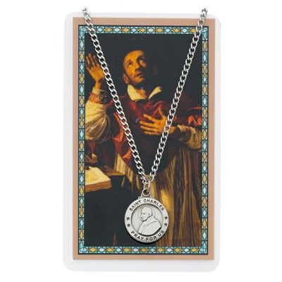 Saint Charles Medal, Prayer Card Set 735365509034 - PSD600CR