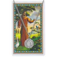 Pewter Saint Francis Metal, Prayer Card Set
