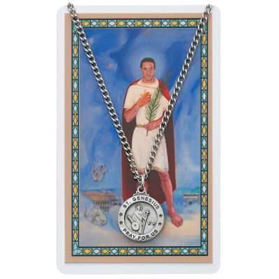 Saint Genesius Medal, Prayer Card Set 735365106127 - PSD600GN