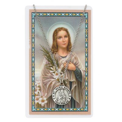 Saint Maria Goretti Pewter Medal, Prayer Card Set 735365496563 - PSD600MG