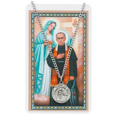 Saint Maximilian Kolbe Medal, Prayer Card Set 735365353651 - PSD600MX